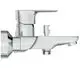 Badearmatur in Chrom mit einem Hebel von Ideal Standard. Die Armatur ist für Wandmontage konzipiert und hat einen Ausgang für Wasseranschluss.